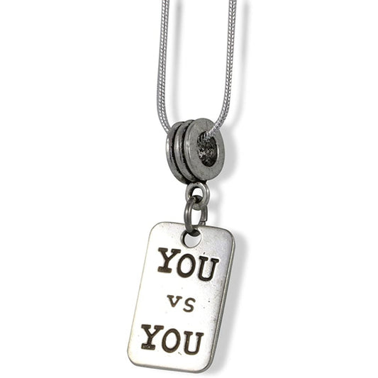 You vs You Inspirational Fitness Gym Charm Necklace