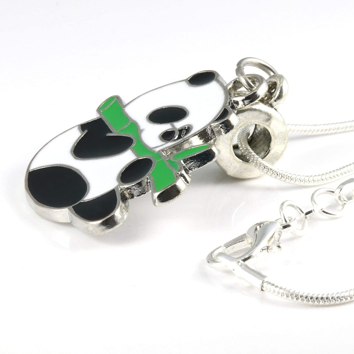 Panda Charm Necklace with Stainless Steel Snake Chain