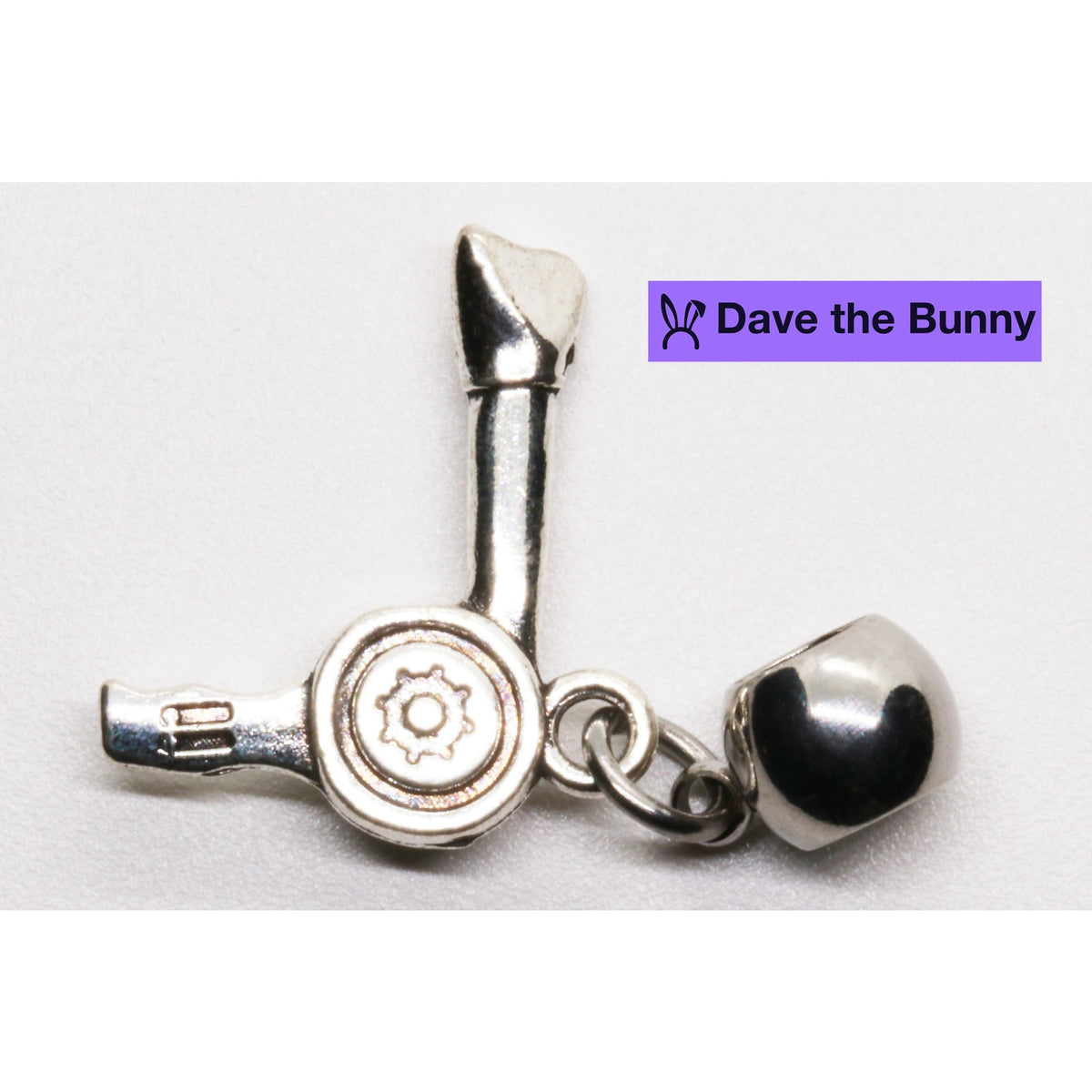 Hair Dryer Charm Necklace with Stainless Steel Snake Chain