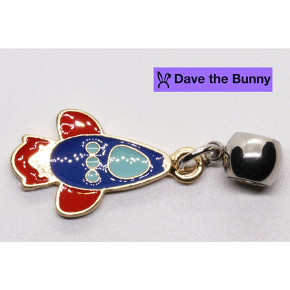 Rocket Ship Charm Necklace with Stainless Steel Snake Chain