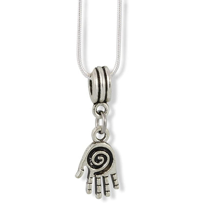 Hamsa Charm Necklace with Stainless Steel Snake Chain