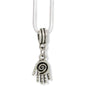 Hamsa Charm Necklace with Stainless Steel Snake Chain