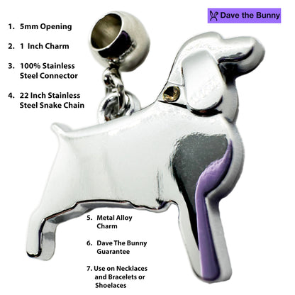 Beagle Necklace for Women - Dog Necklace for Dog Mom - Stainless Steel Snake Chain with Metal Alloy Charm - Elegant Dog Jewelry or Beagle Decor Gift for Pet Lovers