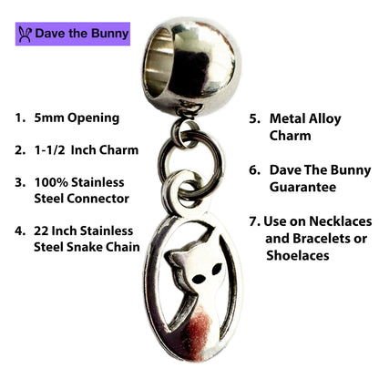 Cat Bracelets for Women - Cat Themed Stuff Stainless Steel Snake Chain with Metal Alloy Charm for Cat Birthday, Ideal Cat Party Decorations, Perfect Gift for Cat Mom