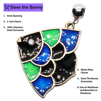 Fish Charm Necklace with Stainless Steel Snake Chain