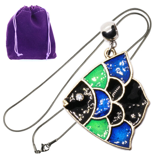 Fish Charm Necklace with Stainless Steel Snake Chain
