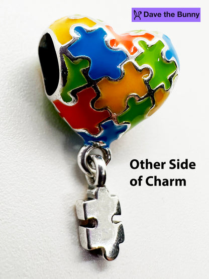 Autism Necklace - Autism Awareness Stuff Stainless Steel Snake Chain Bracelet with Metal Alloy Charm - Autism Mom Jewelry - Autism Must Haves Gift and Autism Necklaces for Women