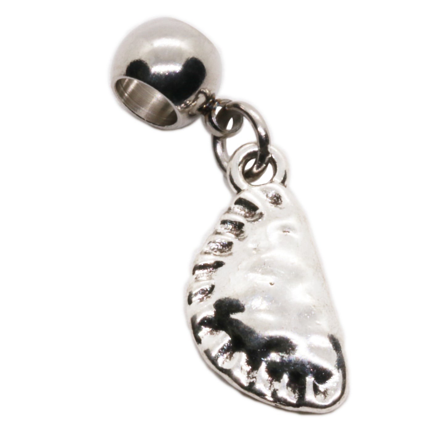 Pierogi Charm - Dumpling Charm Stainless Steel Connector with Metal Alloy for Polish Food Ravioli Pierogies Dumpling Empanada Pierogi Crafting