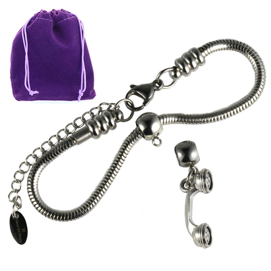 Elegant Stainless Steel Snake Chain Phone Bracelet, Cute Phone Charm with Durable Metal Alloy Charm - Ideal Accessory for All Phones.  A Phone Accessories Charm Bracelet.