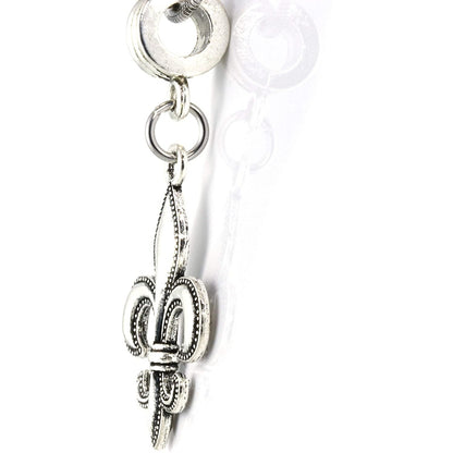 Fleur De Lis Charm Necklace with Stainless Steel Snake Chain
