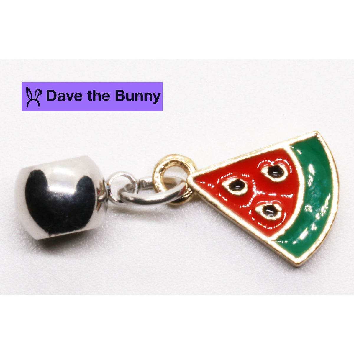 Watermelon Slice Charm Necklace with Stainless Steel Snake Chain
