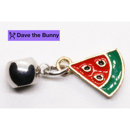 Watermelon Slice Charm Necklace with Stainless Steel Snake Chain