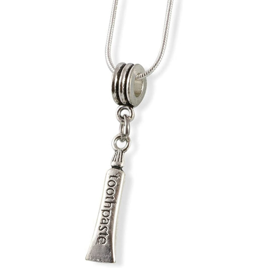 Toothpaste Tube Charm Necklace with Stainless Steel Snake Chain