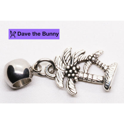 Palm Tree Charm Necklace with Stainless Steel Snake Chain