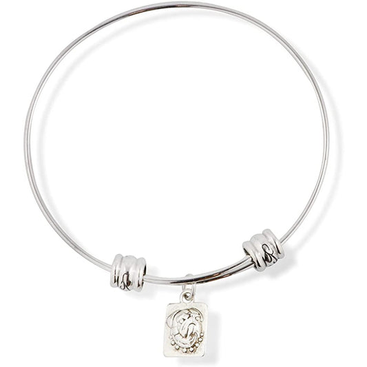Pug Dog Pet Charm Bangle Bracelet