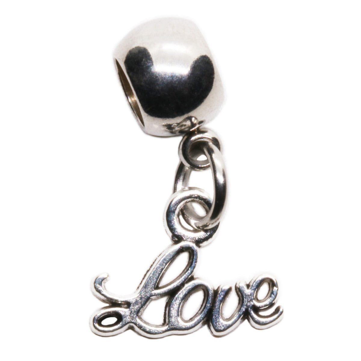 I Love You Script Charm with Stainless Steel Connector