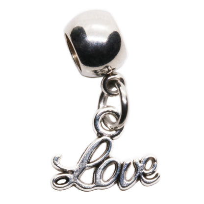 I Love You Script Charm with Stainless Steel Connector