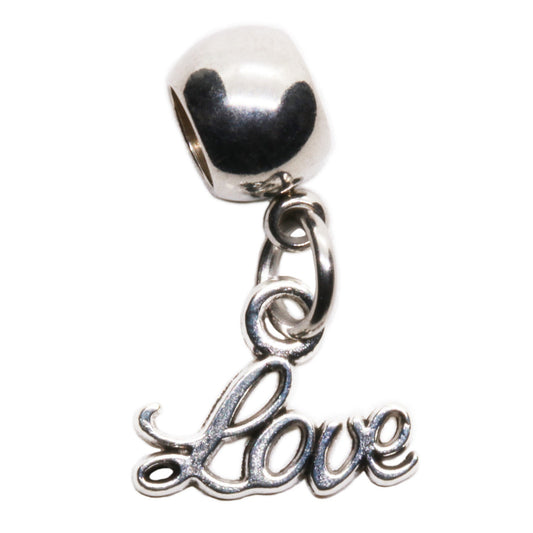 I Love You Script Charm with Stainless Steel Connector