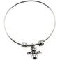 I Love Softball Charm Bangle Bracelet