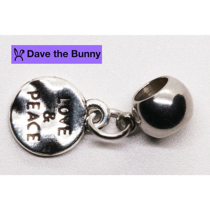 Love Peace Charm with Stainless Steel Connector