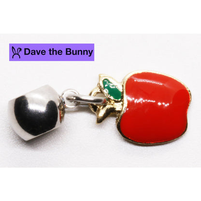 Red Apple Charm Necklace with Stainless Steel Snake Chain