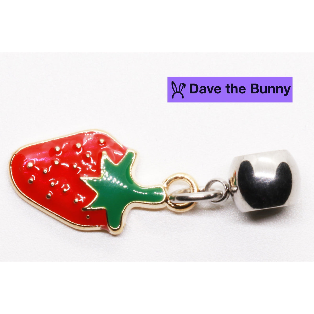 Strawberry Charm Necklace with Stainless Steel Snake Chain