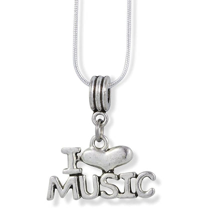 I Love Music Necklace Pendant Jewelry