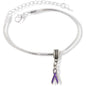 Ribbon Cancer Alzheimer Animal Abuse Charm Bracelet