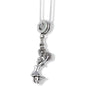 Cheerleader Pom Poms Charm Necklace with Stainless Steel Snake Chain