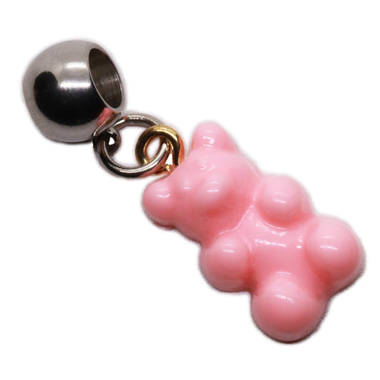 Gummy Bear Charm Necklace with Stainless Steel Snake Chain