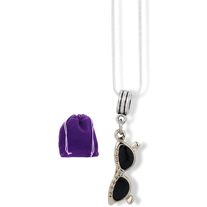 Sunglasses Black Lens Frame Charm Necklace