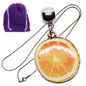 Orange Slice Charm Necklace with Stainless Steel Snake Chain