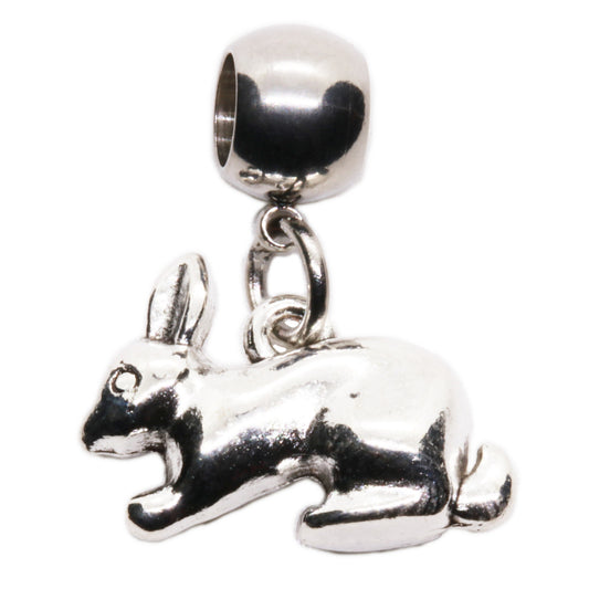 Rabbit Charm with Stainless Steel Connector