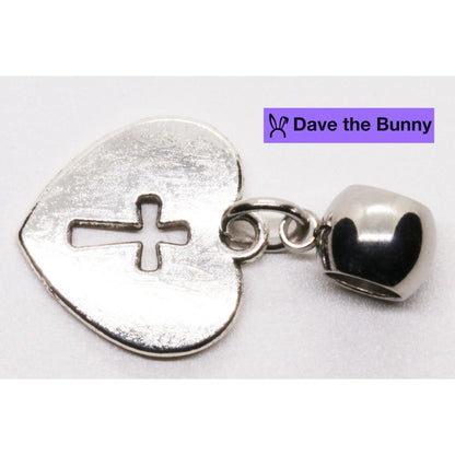 Cross Heart Charm Necklace with Stainless Steel Snake Chain