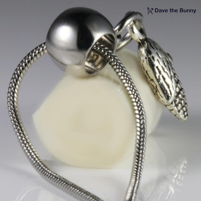 Corn Cob Charm Necklace with Stainless Steel Snake Chain