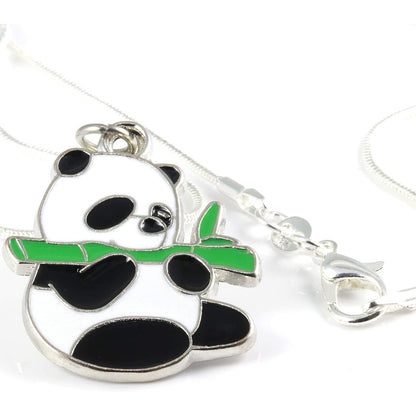 Panda Charm Necklace with Stainless Steel Snake Chain