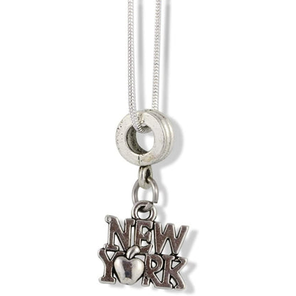 New York Charm Necklace with Stainless Steel Snake Chain