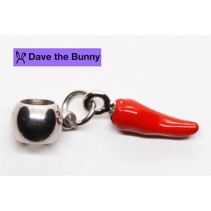 Red Pepper Charm with Stainless Steel Connector