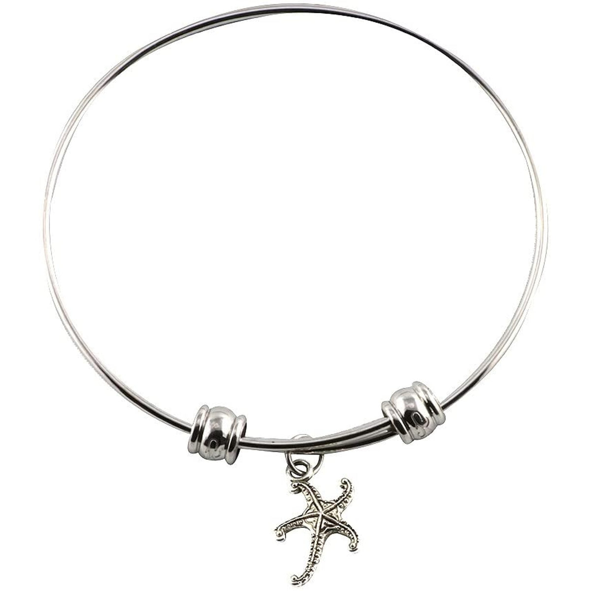 Star Fish Charm Bangle Bracelet