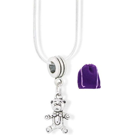 Teddy Bear Stuffed Animal Charm Necklace