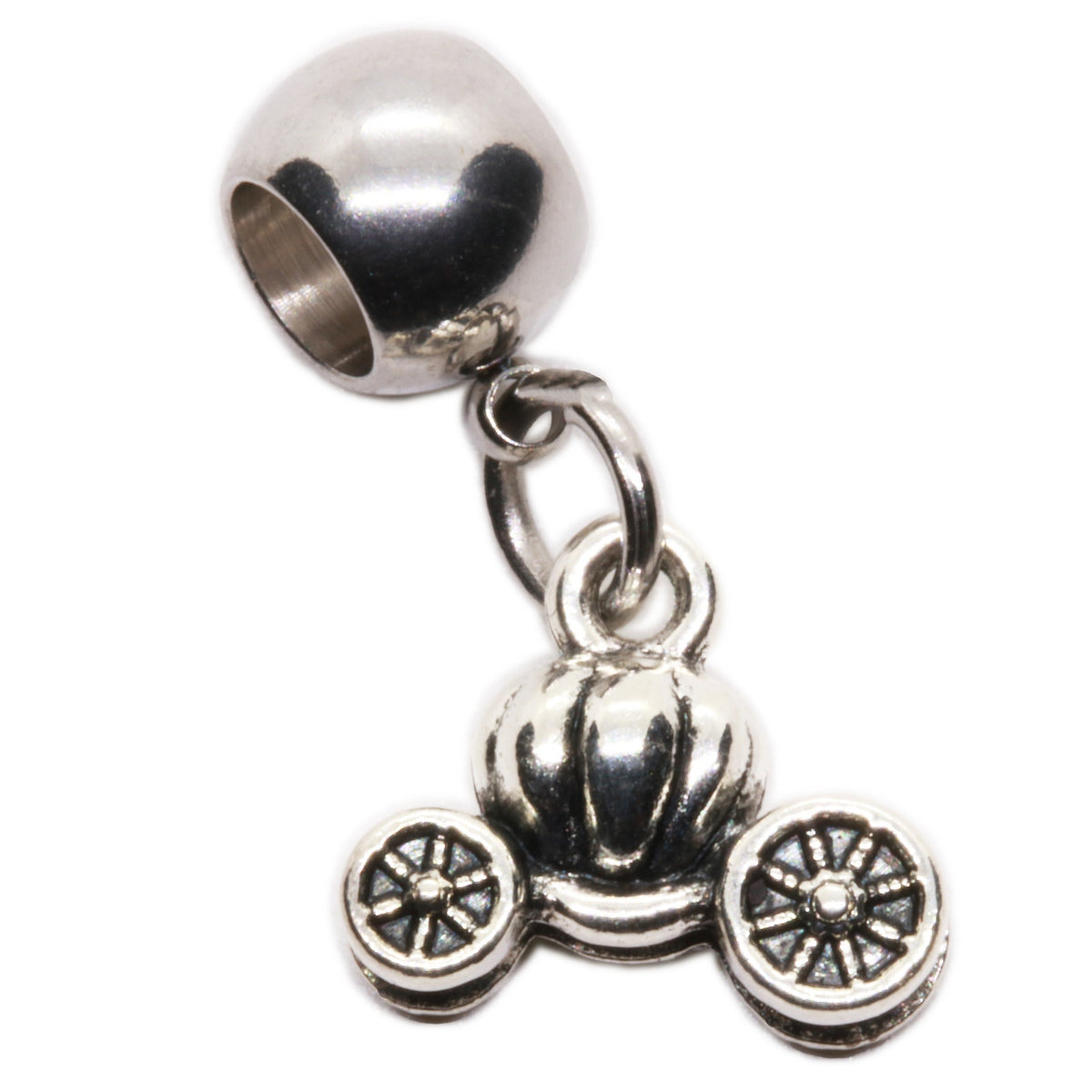 Princess Carriage Ornament Charm with Stainless Steel Connector