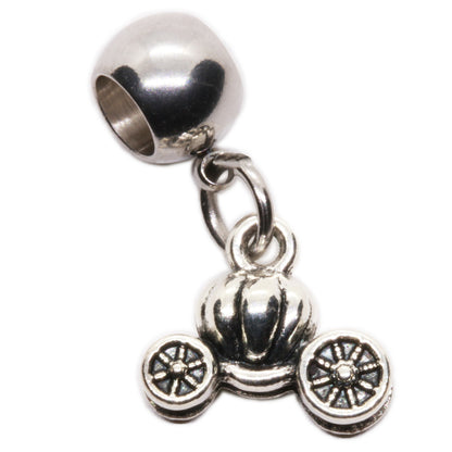Princess Carriage Ornament Charm with Stainless Steel Connector