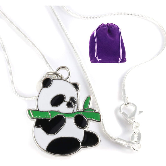 Panda Charm Necklace with Stainless Steel Snake Chain