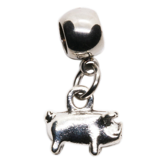 Pig Charm with Stainless Steel Connector