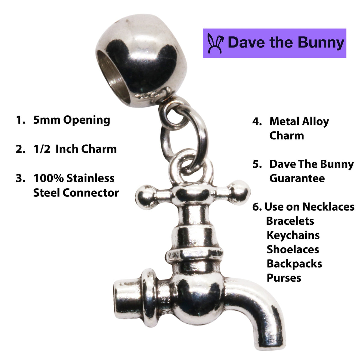 Faucet Charm with Stainless Steel Connector