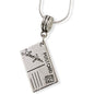 Postcard I Love You It Charm Necklace with Stainless Steel Snake Chain