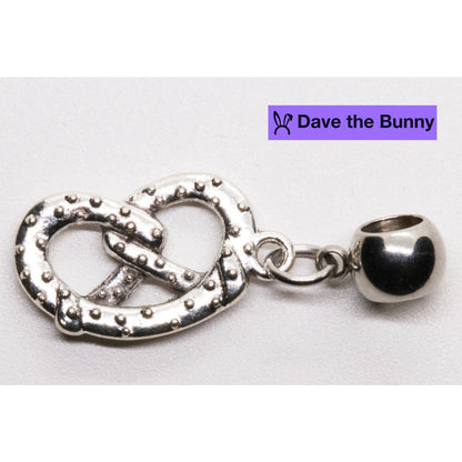 Pretzel Charm Bracelet with Stainless Steel Snake Chain