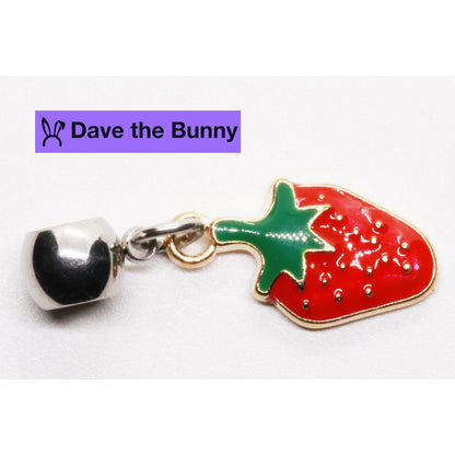 Strawberry Charm Necklace with Stainless Steel Snake Chain