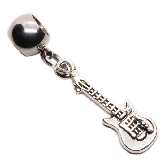 Bass Guitar Charm with Stainless Steel Connector