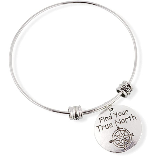 Find Your True North Charm Bangle Bracelet